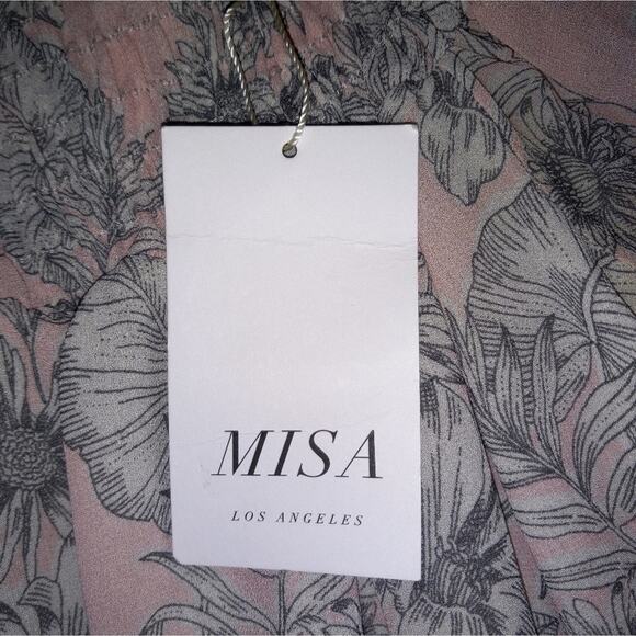 NWT MISA Los Angeles "Giroux" Baby Pink Off Shoulder Floral Mini Dress Size S - Picture 3 of 6